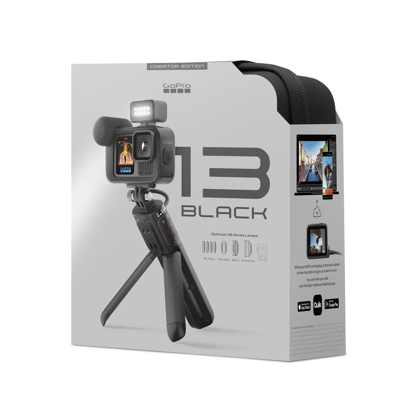 GoPro HERO13 Black Creator Edition – inkl. Volta Griff, Media Mod, Light Mod, Enduro-Akku, Magnethalterung & Tragetasche