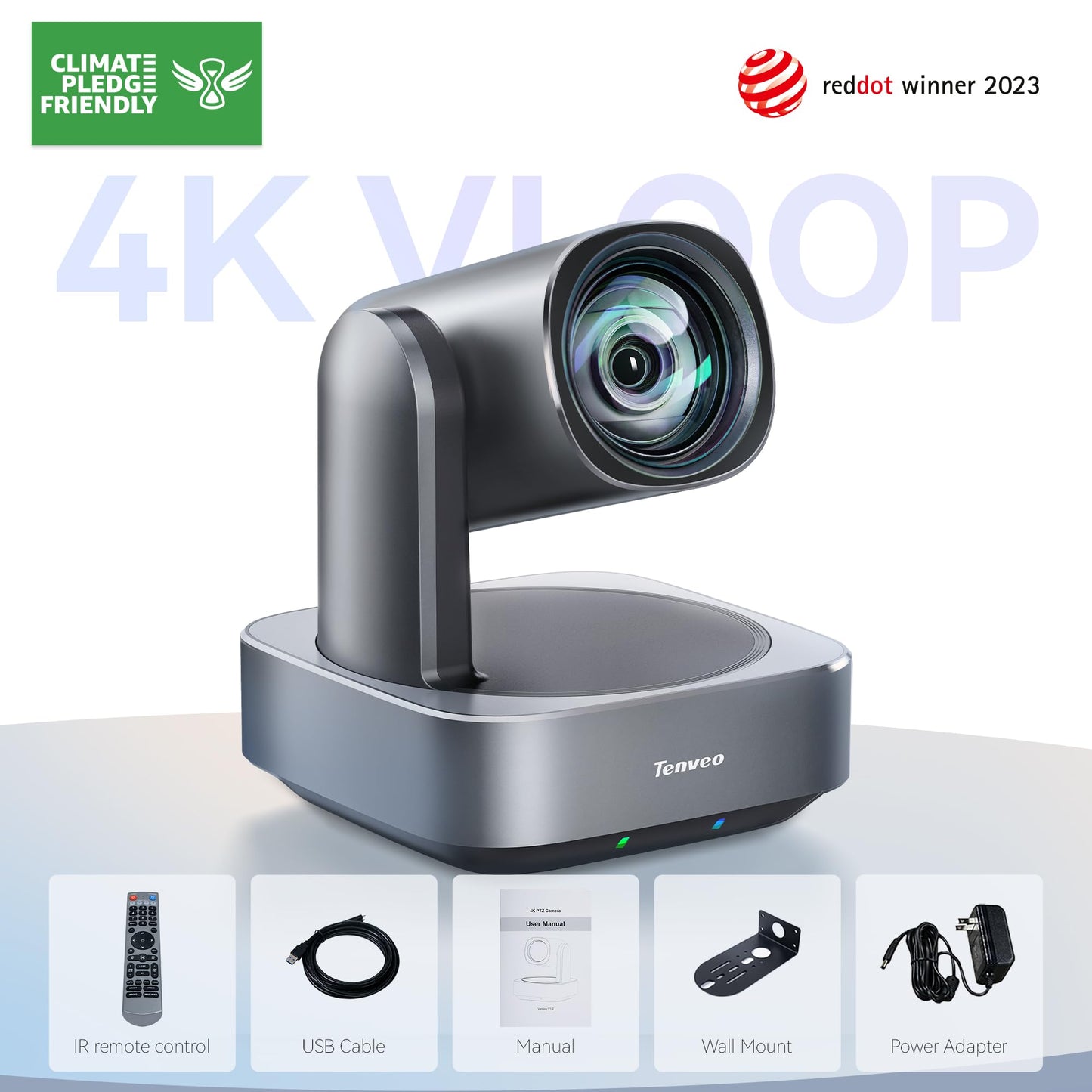 Tenveo 4K PTZ Kamera – 12x opt. Zoom, HDMI/USB3.0/PoE/RJ45, weiter Blickwinkel, ideal für YouTube, OBS, Live-Streaming, Skype & Zoom