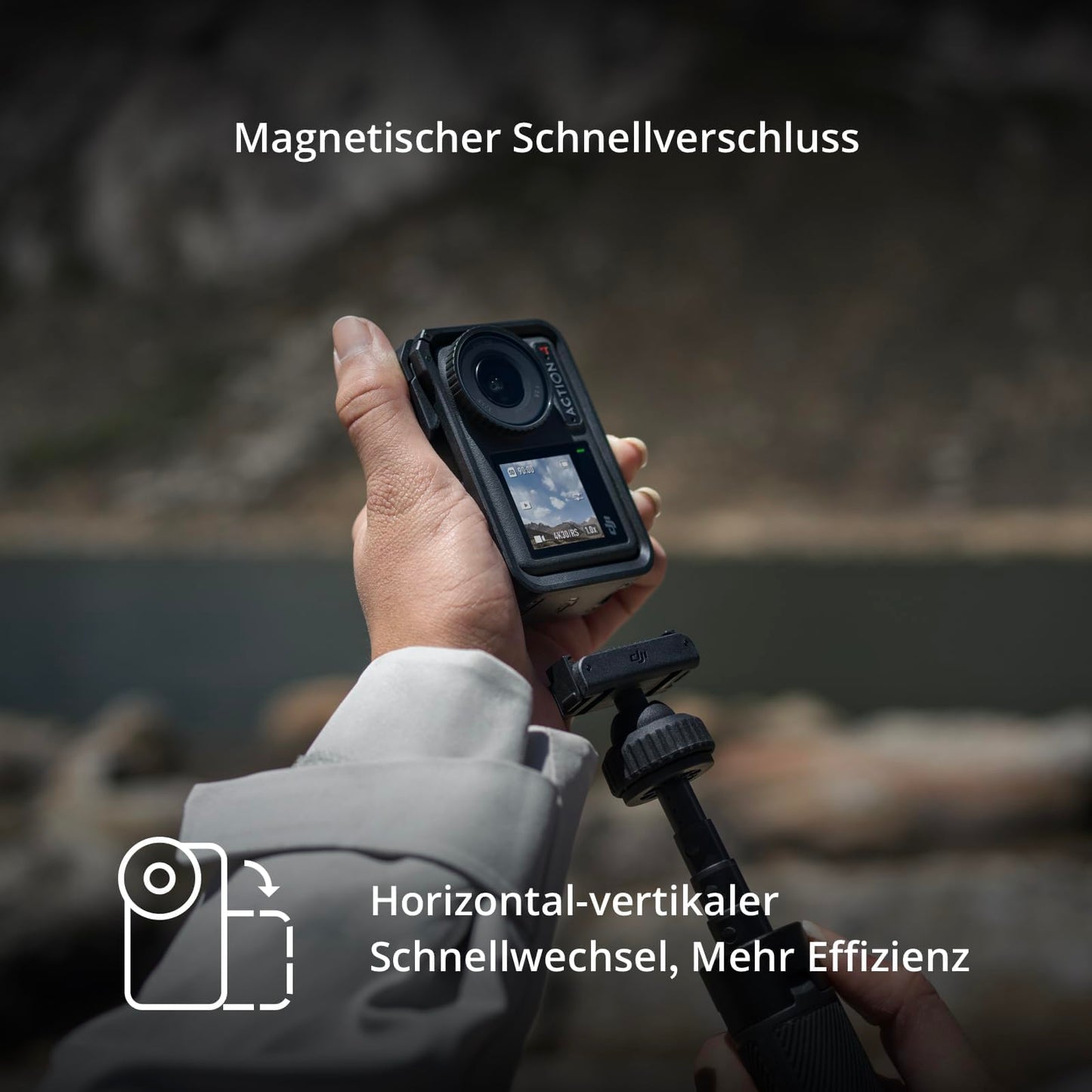 DJI Osmo Action 4 Pro Adventure Combo, 4K/120fps, 1/1.3" Sensor, wasserdicht, Dual Touchscreens, Stabilisierung, 3 Akkus, 58-teiliges Zubehör