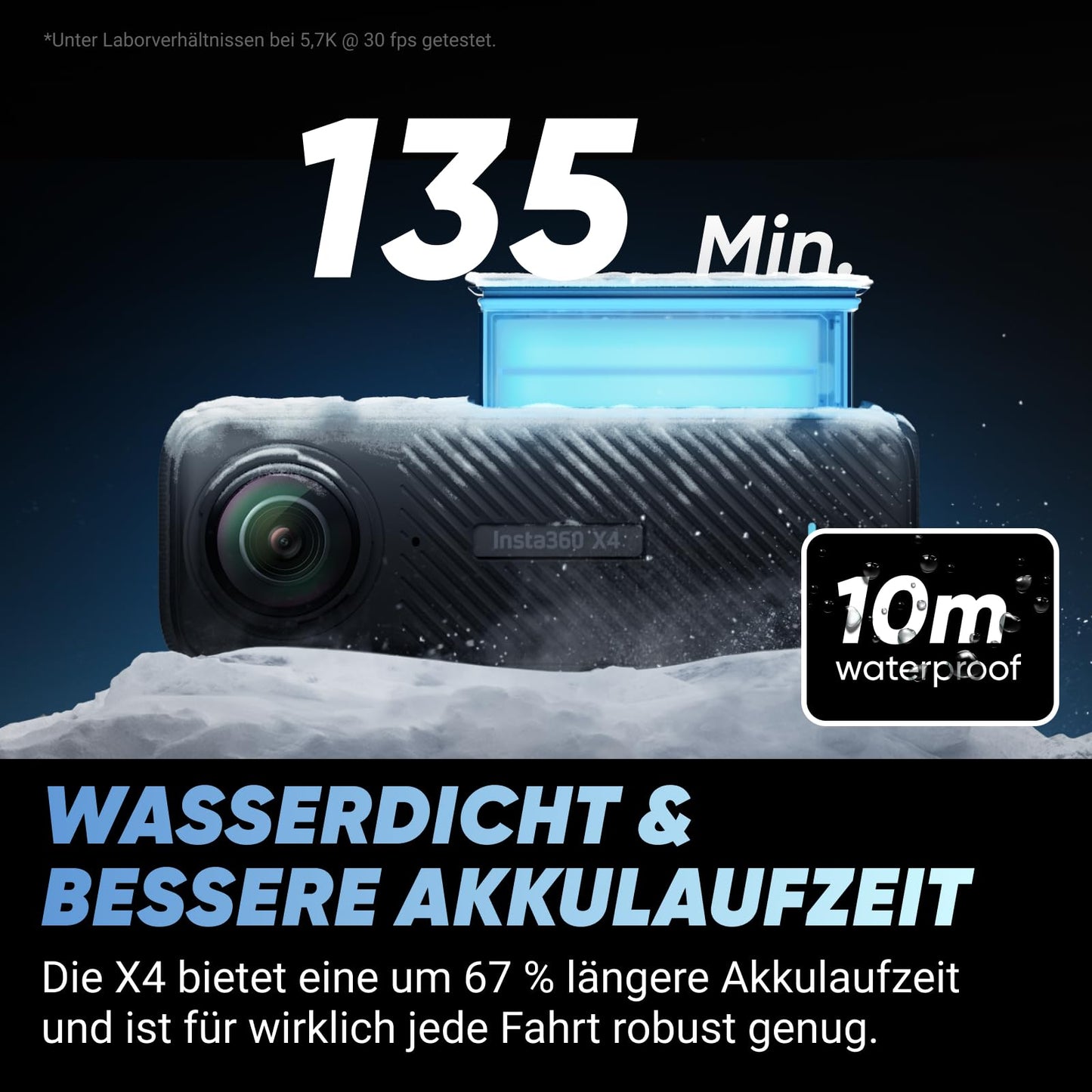 Insta360 X4 Motorrad Lenker Kit – 8K 360° Actioncam, 4K Weitwinkel, wasserdicht, unsichtbarer Stick, Objektivschutz, KI-Editing, ohne microSD