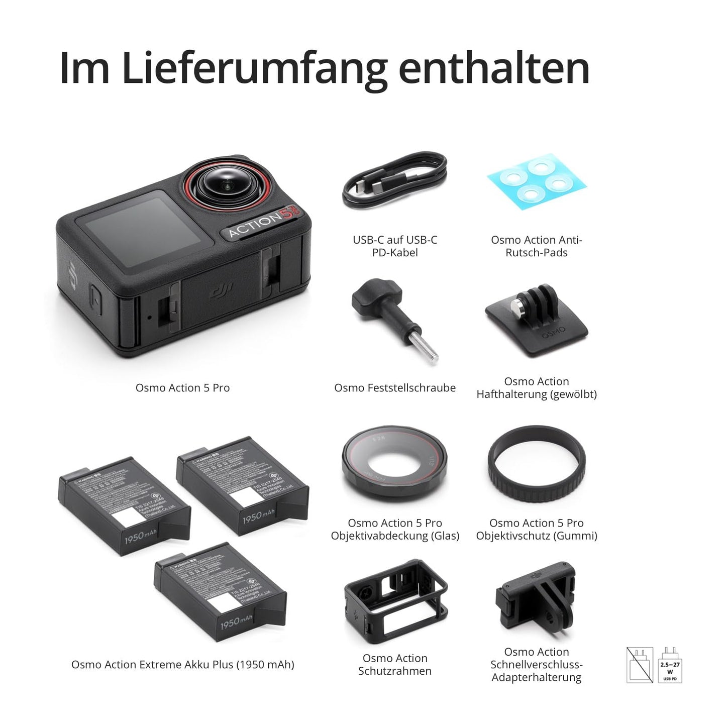 DJI Osmo Action 5 Pro Power Combo – 4K/120fps Actioncam, 1/1,3" Sensor, wasserdicht, Dual OLED-Touchscreens, Stabilisierung, ideal für Sport & Vlogs