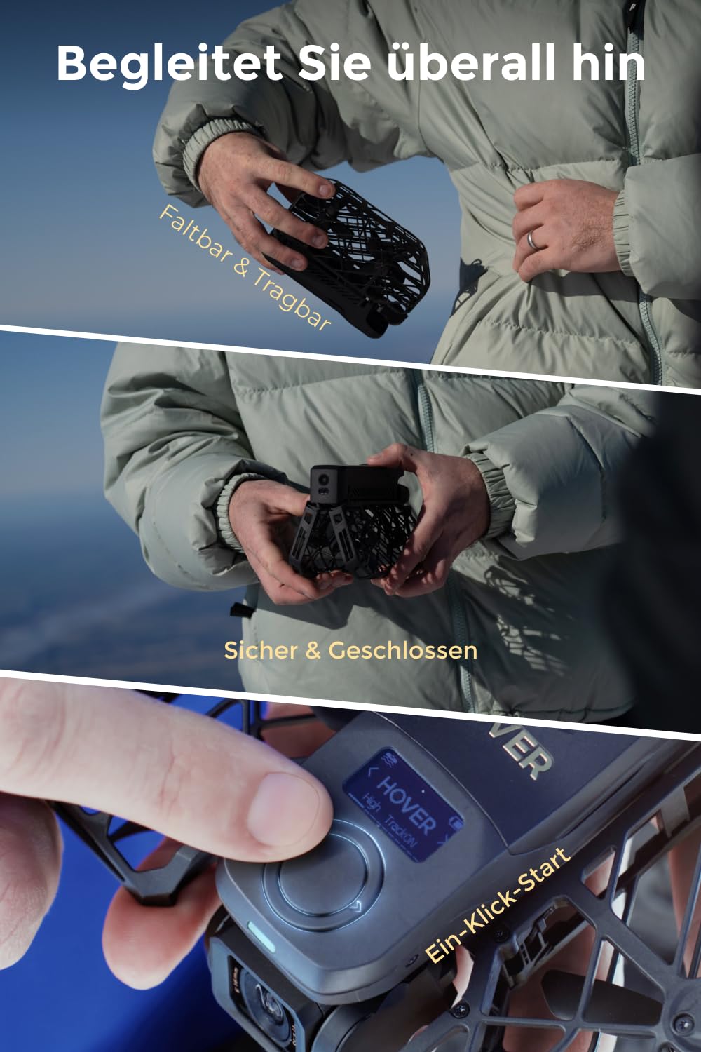 HOVERAir X1 PROMAX Action Cam – 8K Drohne mit 10+ Flugmodi, 42 km/h Verfolgung, OmniTerrain, Rückkollisions-Erkennung (Rad-Kombo)