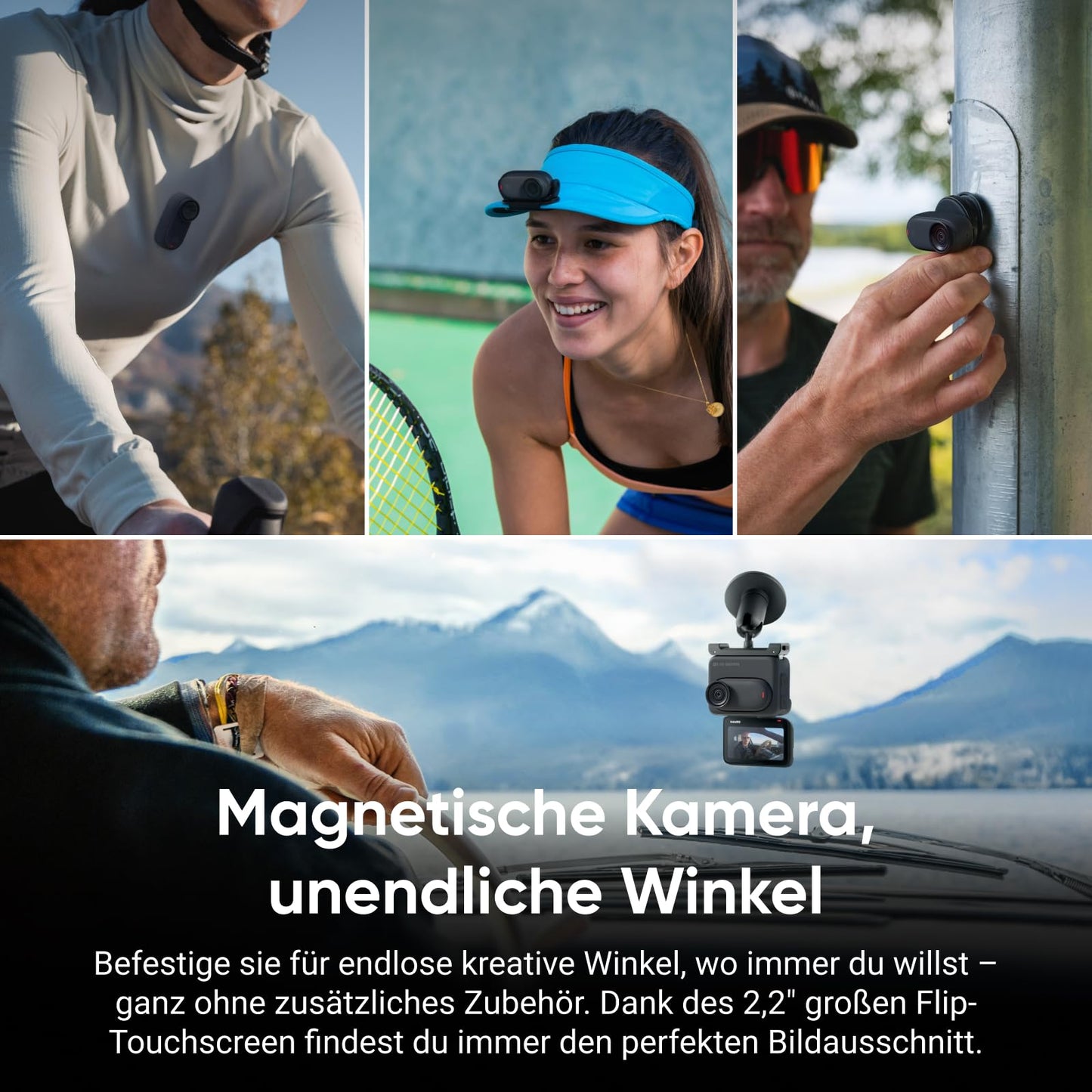 Insta360 GO 3S Action-Bundle – 4K Mini-Cam, freihändig tragbar, 140 min Akku, 10 m wasserdicht, Stabilisierung, KI-Editing, ideal für Vlogs & Reisen