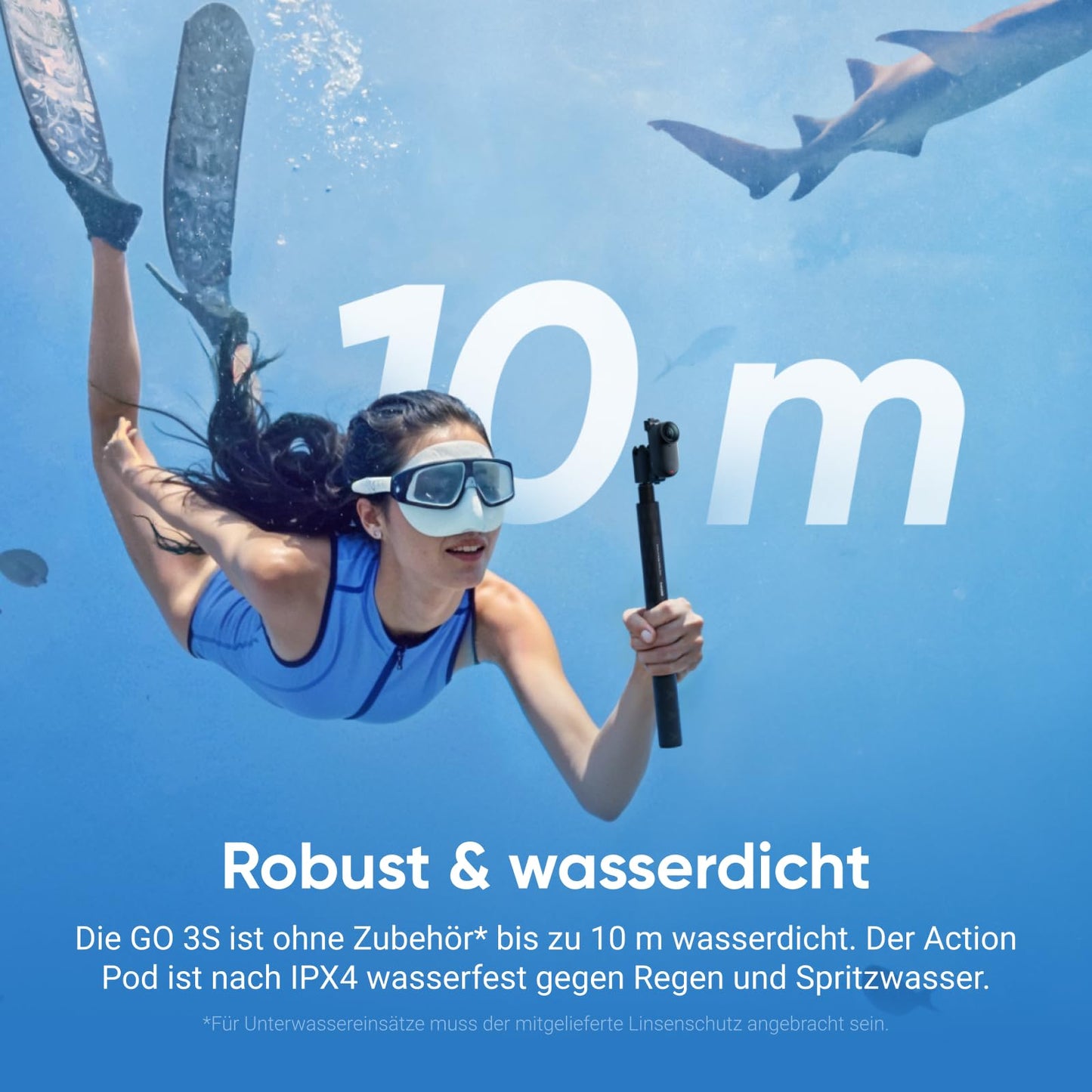 Insta360 GO 3S Action-Bundle – 4K Mini-Cam, freihändig tragbar, 140 min Akku, 10 m wasserdicht, Stabilisierung, KI-Editing, ideal für Vlogs & Reisen