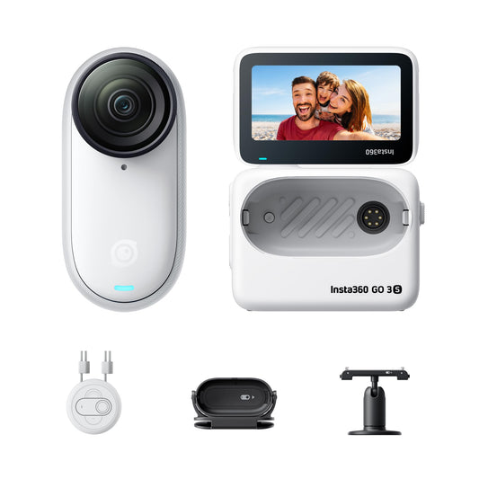 Insta360 GO 3S 128 GB – 4K Mini-Cam, freihändig tragbar, 140 min Akku, 10 m wasserdicht, Stabilisierung, KI-Editing, Apple Find My, ideal für Vlogs