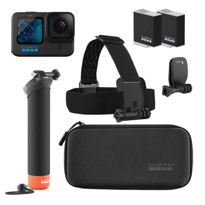 GoPro HERO11 Black Zubehörpaket – inkl. 2 Enduro-Akkus, The Handler Griff, Kopfband + Quick Clip & Tragetasche