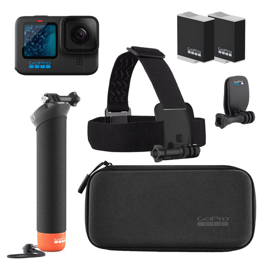 GoPro HERO11 Black Zubehörpaket – inkl. 2 Enduro-Akkus, The Handler Griff, Kopfband + Quick Clip & Tragetasche