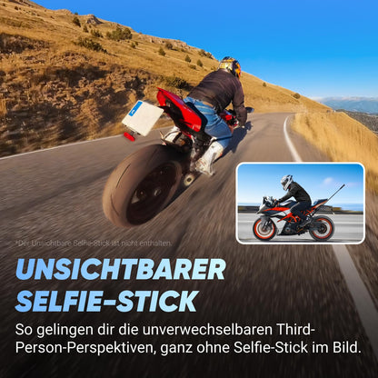 Insta360 X4 Motorrad Lenker Kit – 8K 360° Actioncam, 4K Weitwinkel, wasserdicht, unsichtbarer Stick, Objektivschutz, KI-Editing, ohne microSD